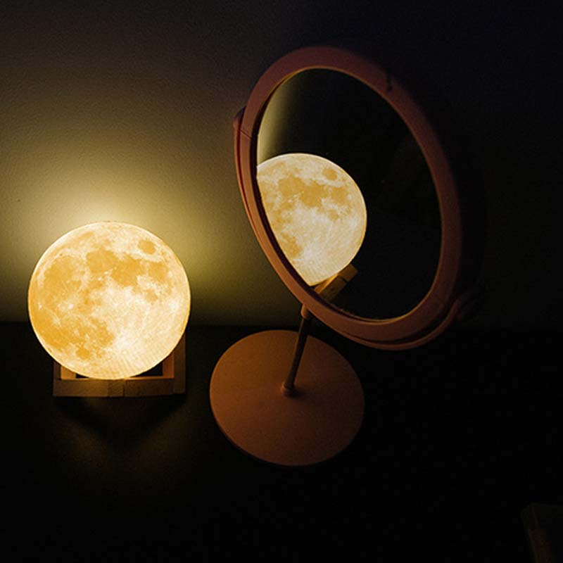 Smart Moon Lamp with Remote Control – Rechargeable Bedside Night Light