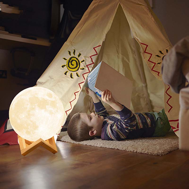Smart Moon Lamp with Remote Control – Rechargeable Bedside Night Light