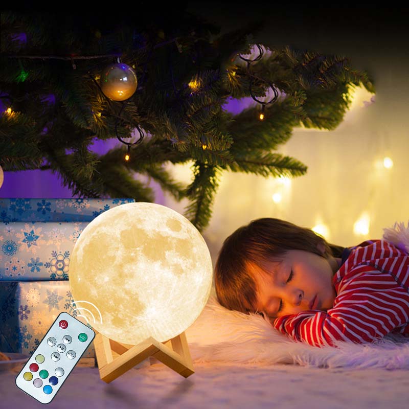 Smart Moon Lamp with Remote Control – Rechargeable Bedside Night Light