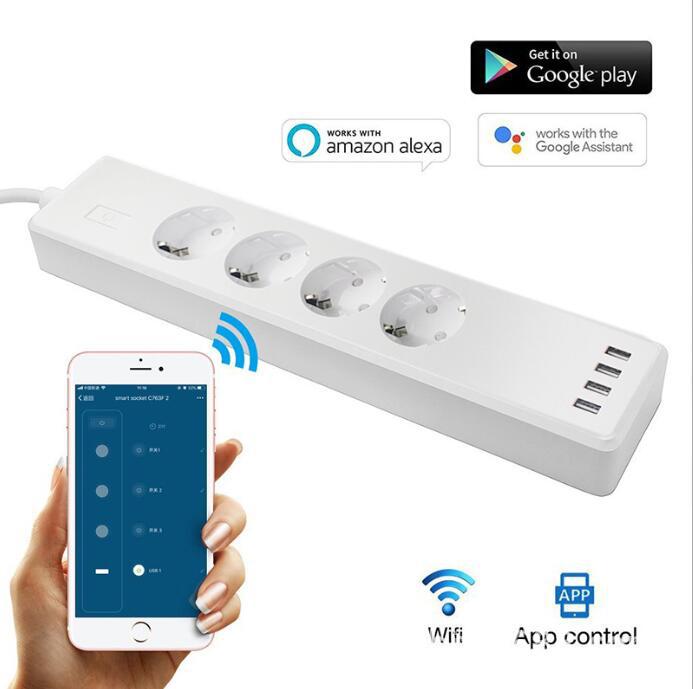 Tuya Smart Power Strip EU Plug – WiFi Remote App Control, Individual Socket Control, Alexa Compatible