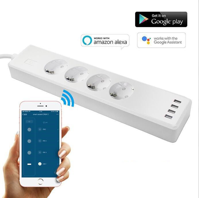 Tuya Smart Power Strip EU Plug – WiFi Remote App Control, Individual Socket Control, Alexa Compatible