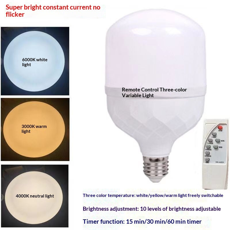 Smart Remote Control LED Bulb – Adjustable Brightness, Energy-Efficient E27 Base