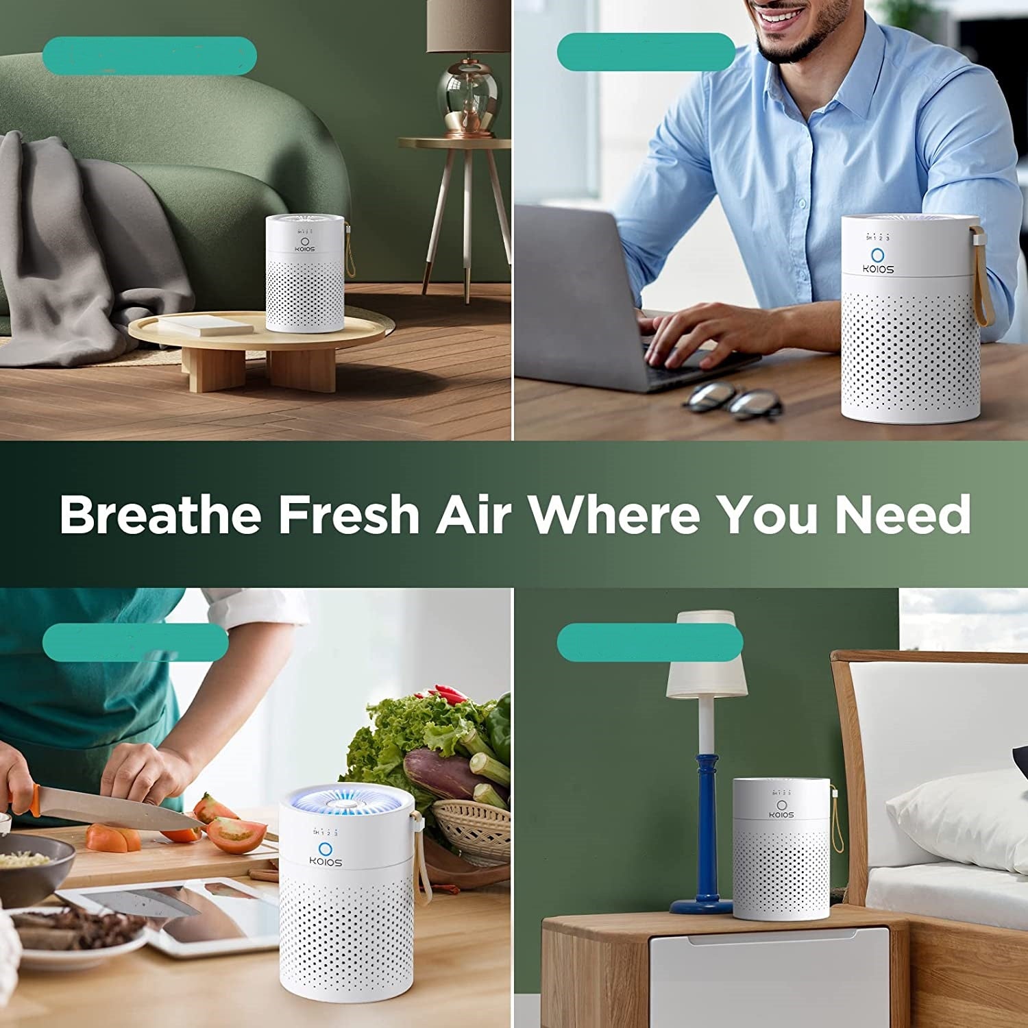 H13 True HEPA Air Purifier for Home & Bedroom – Quiet Portable Air Cleaner for Office & Living Room