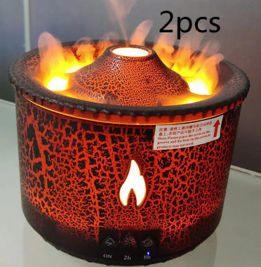Creative Ultrasonic Volcano Flame Aromatherapy Humidifier & Essential Oil Diffuser