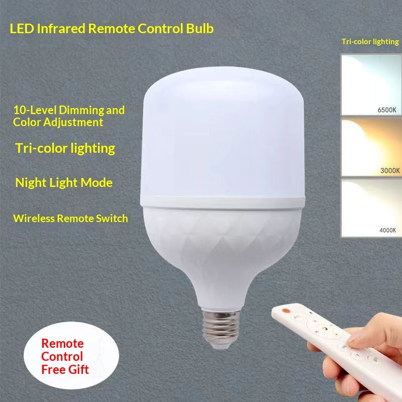 Smart Remote Control LED Bulb – Adjustable Brightness, Energy-Efficient E27 Base