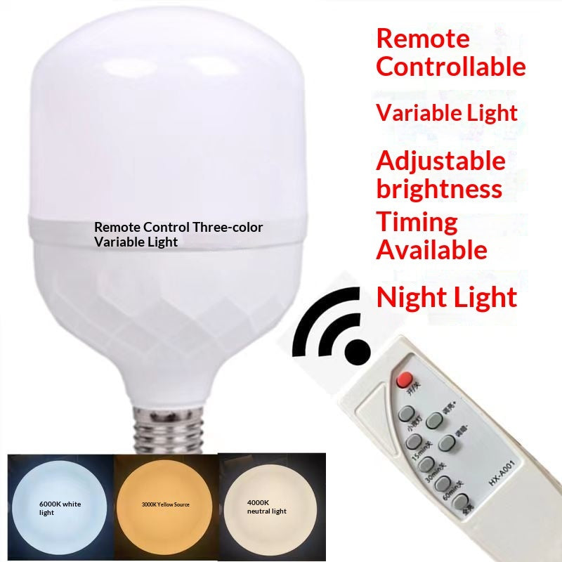 Smart Remote Control LED Bulb – Adjustable Brightness, Energy-Efficient E27 Base