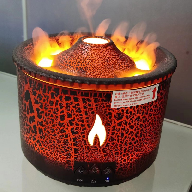 Creative Ultrasonic Volcano Flame Aromatherapy Humidifier & Essential Oil Diffuser