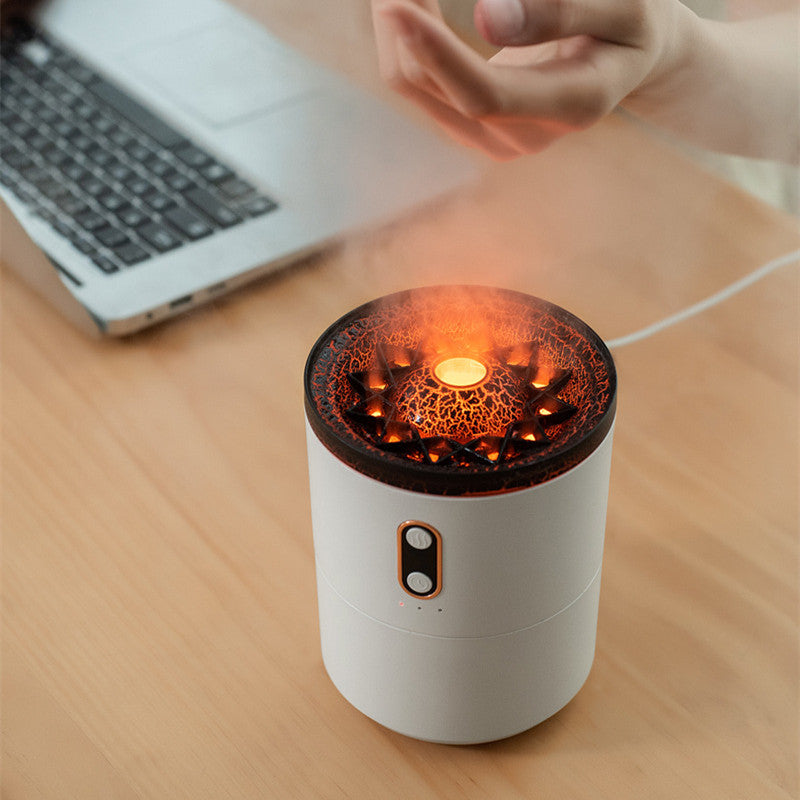 Creative Ultrasonic Volcano Flame Aromatherapy Humidifier & Essential Oil Diffuser