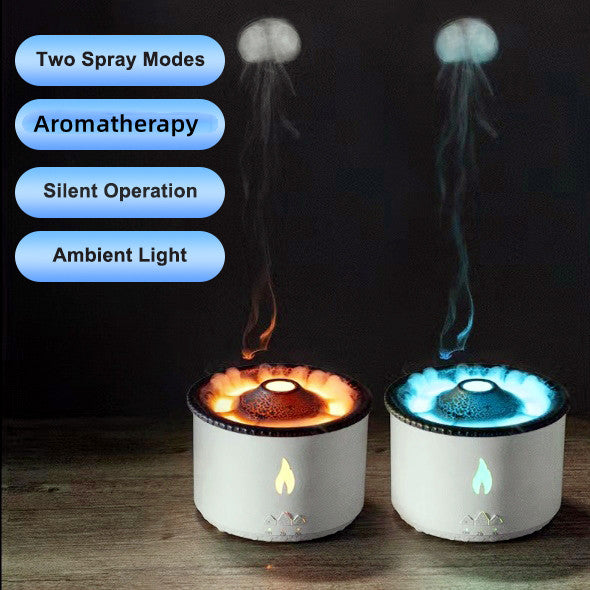 Creative Ultrasonic Volcano Flame Aromatherapy Humidifier & Essential Oil Diffuser